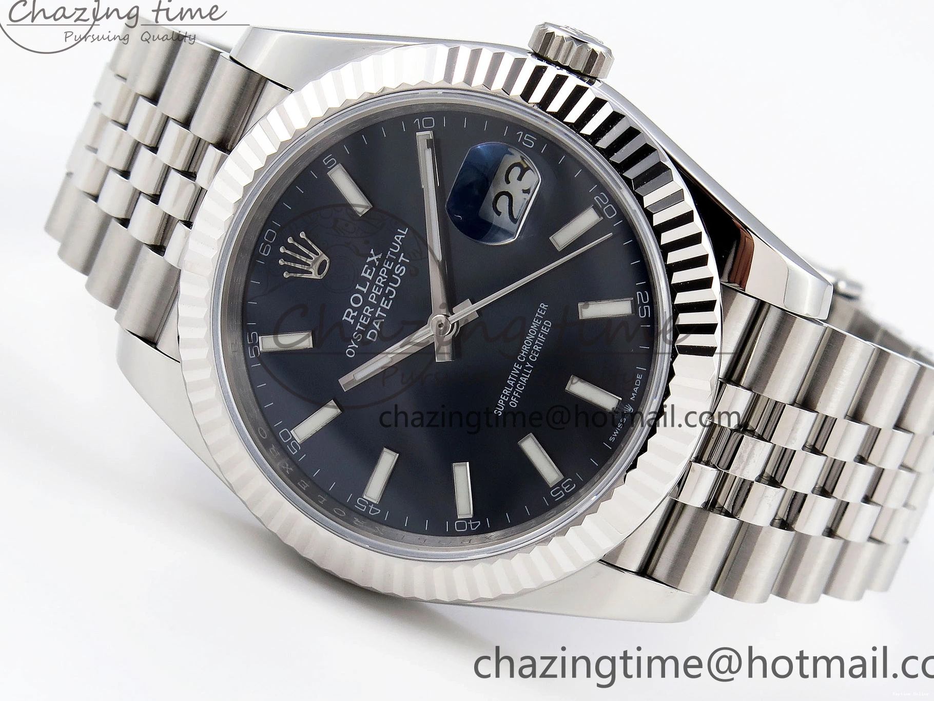 0121 DateJust 41mm 126334 904 SS ARF 1:1 Best Edition Blue Dial Sticks Markers on Jubilee Bracelet SH Unique 1864